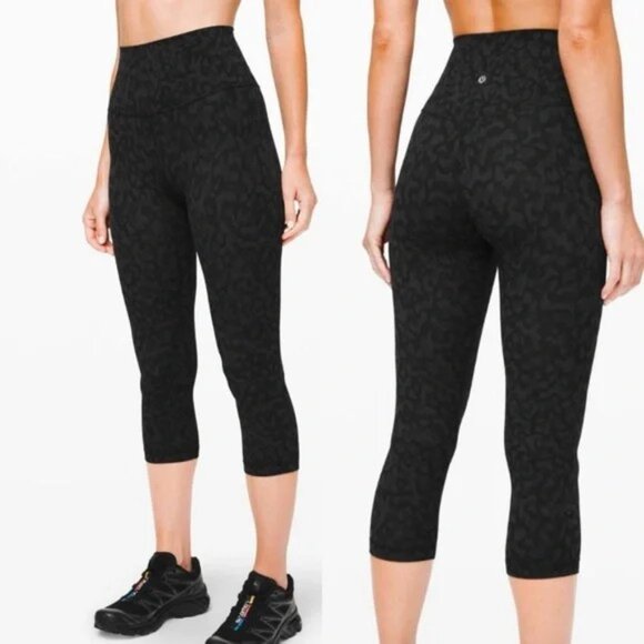 Lululemon Align Crop 21" Formation Camo Deep‎ Coal Multi LW6AVIS FCMD Size 4 - Picture 1 of 10